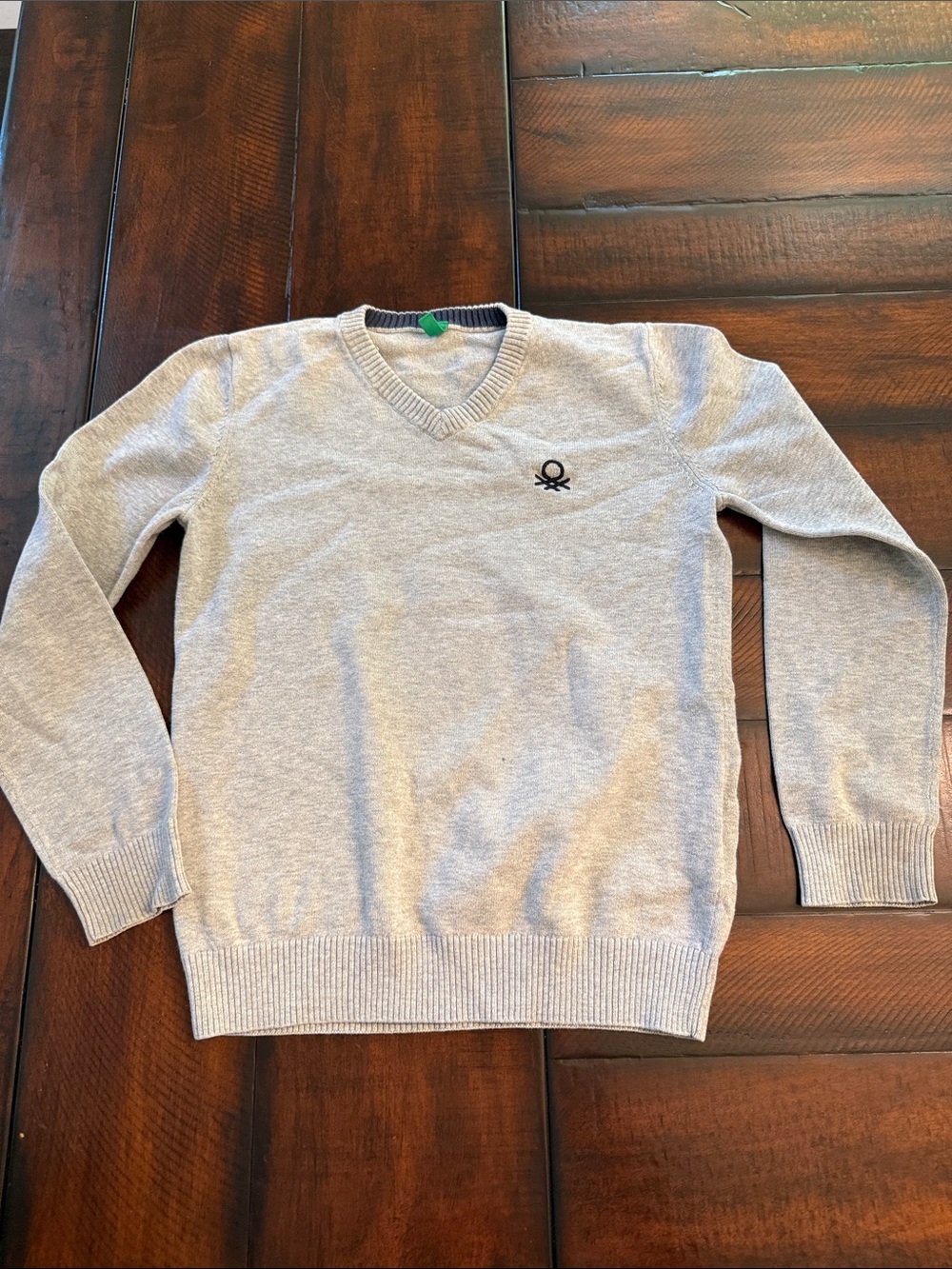 United Colors Of Benetton Gray V-Neck Knit Sweater